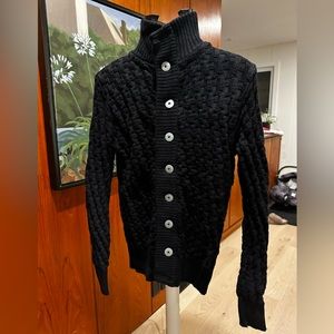 S.N.S. Herning - Stark Cardigan - M (fits trim) - Navy Blue 100% wool fisherman